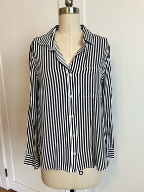 Velvet Heart Striped Button Down Top